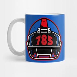 Retro Football Helmet 785 Area Code Lawrence Kansas Football Mug